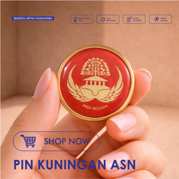 Jual Pin ASN Korpri / P3K-PPPK Pin Bros ASN Model Bulat Resin 3cm ...