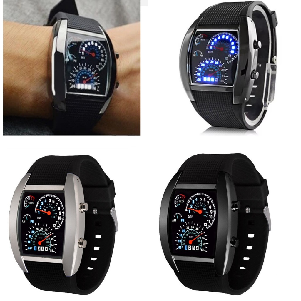 Jual SPEEDOMETER WATCH JAM TANGAN LED TOKYO FLASH Pria LED Digital ...