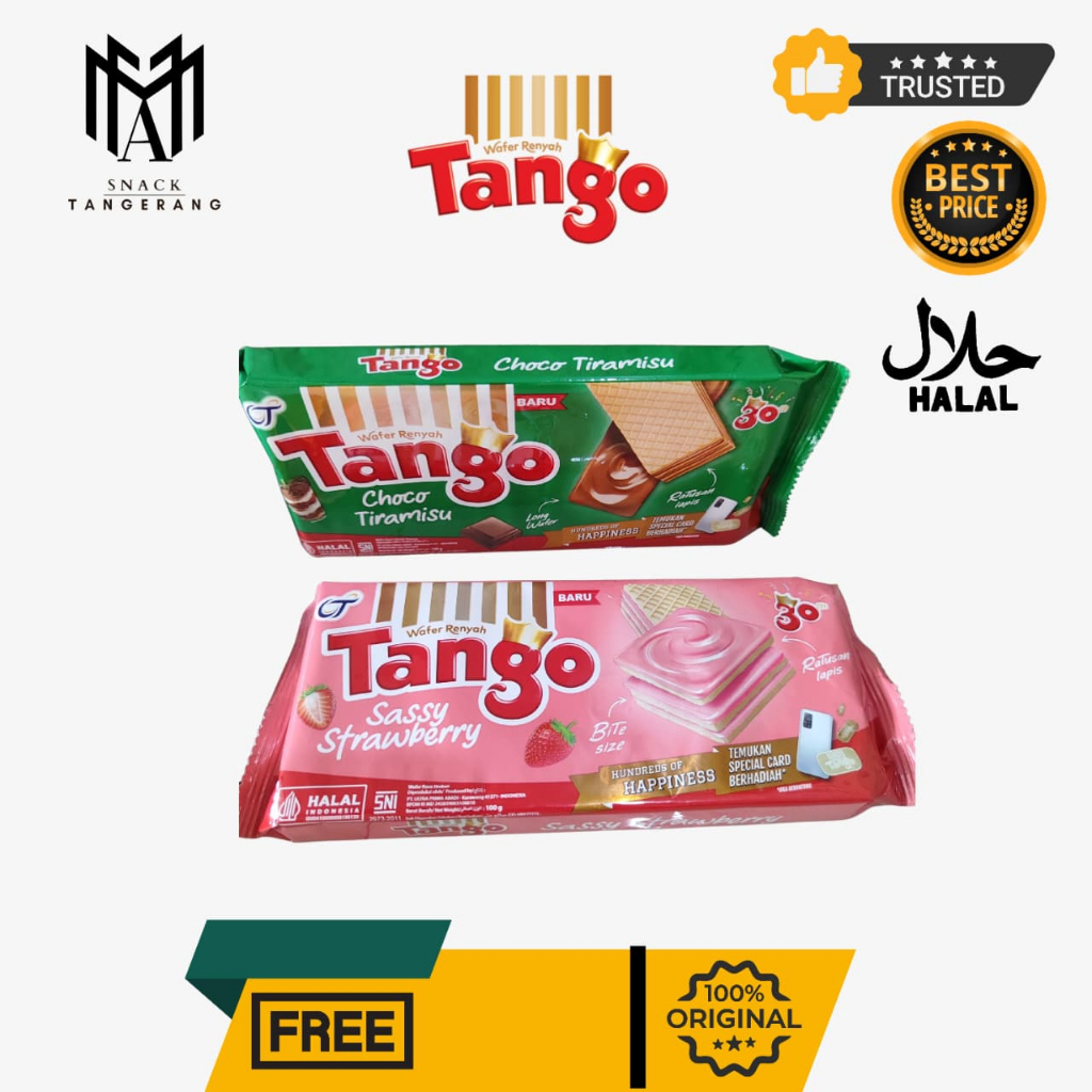 Jual Tango Wafer Rasa Vanilla Strawberry Coklat Tiramisu Javamocca 100 ...