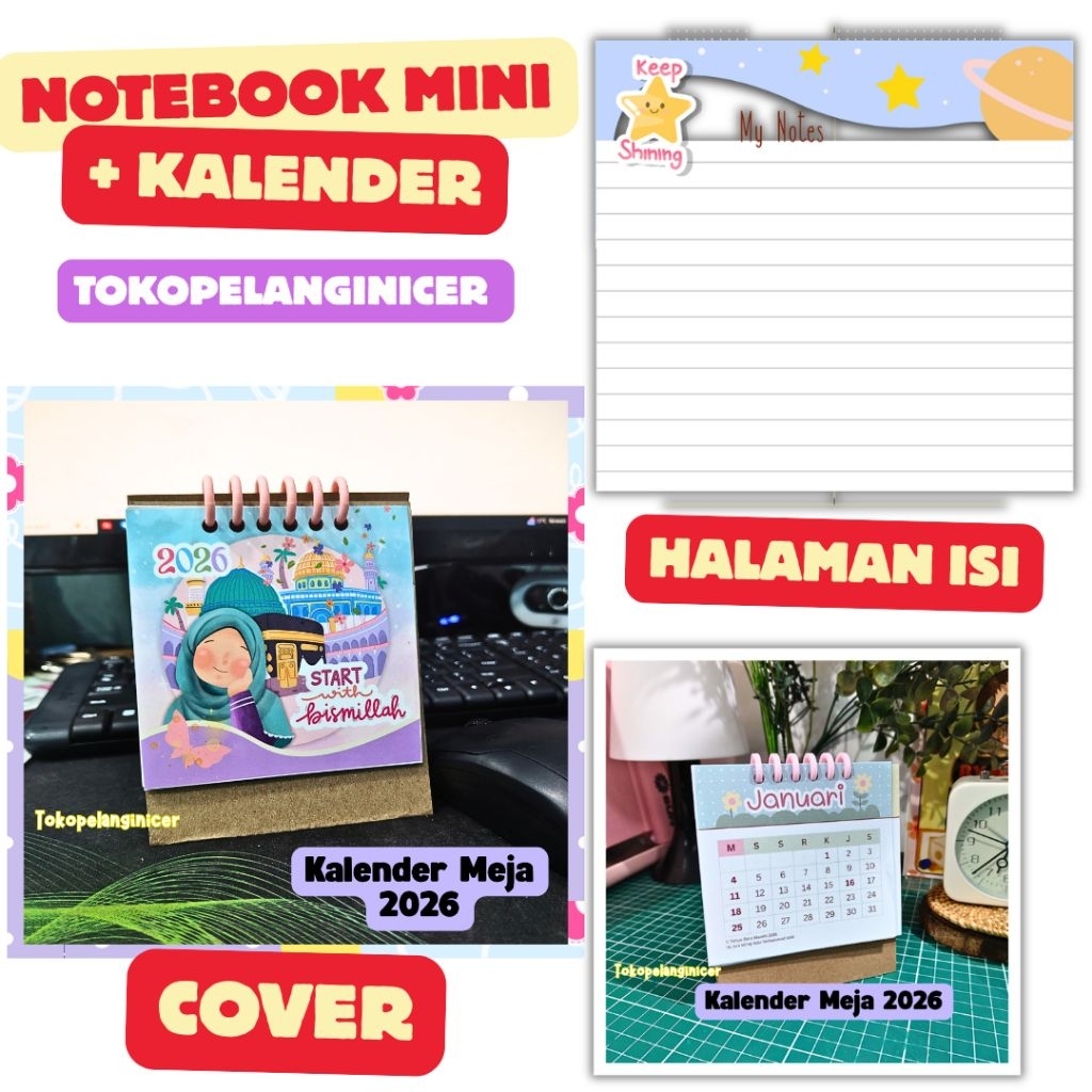 Jual MULTIFUNGSI Notes- Notebook Mini + Kalender 2026 Custom Lucu ...