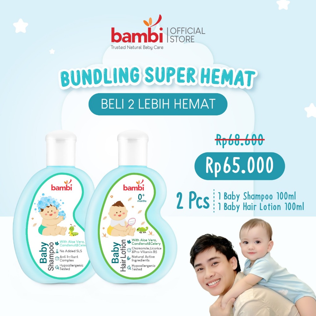Jual Bambi Baby Shampoo Aloe Vera, Candlenut & Celery 100ml | Shampoo  Kandungan Lidah Buaya, Kemiri, Seledri untuk Menebalkan Rambut Bayi |  Shopee Indonesia