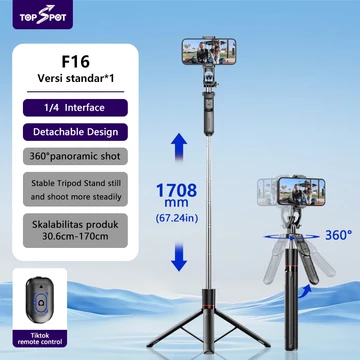Topspot C11 Tongsis Tripod Bluetooth 4 Leg Stand Remote Tripod Paduan Aluminium Selfie Stick HP