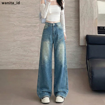 Baggy Pants Dewasa Kulot Jeans Wanita Celana Jeans Panjang Wanita