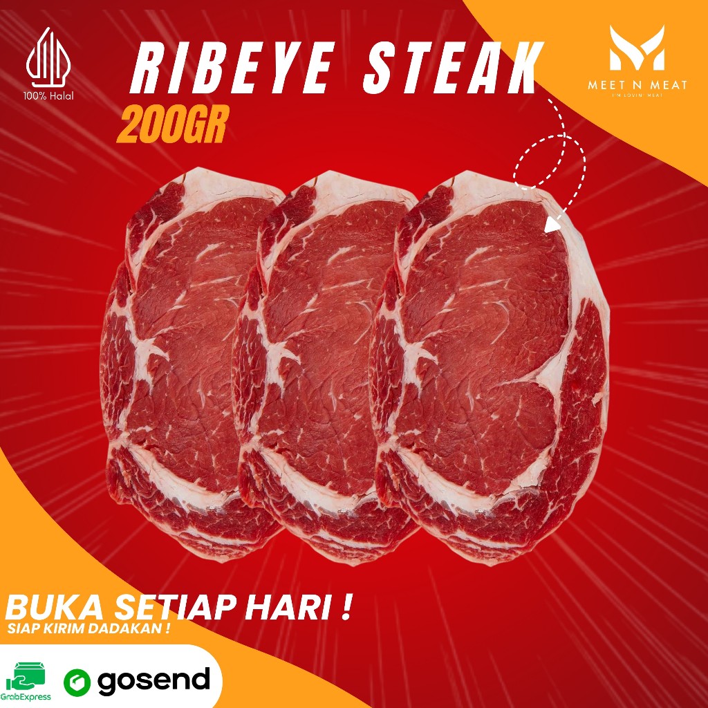 Jual Ribeye Steak Beef 200gr - Daging Steak Cuberoll Ribeye Premium ...