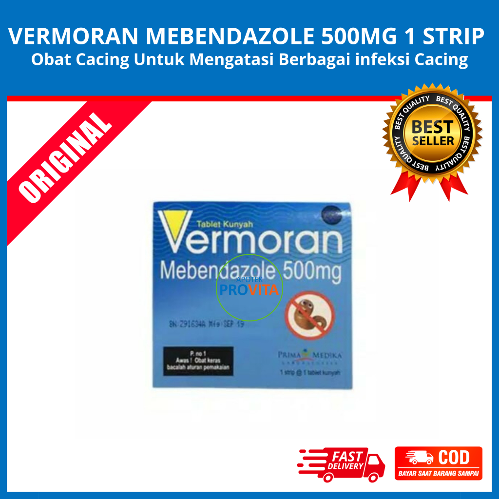 Jual VERMORAN MEBENDAZOLE 500MG-Obat Cacing Yang Digunakan Untuk ...