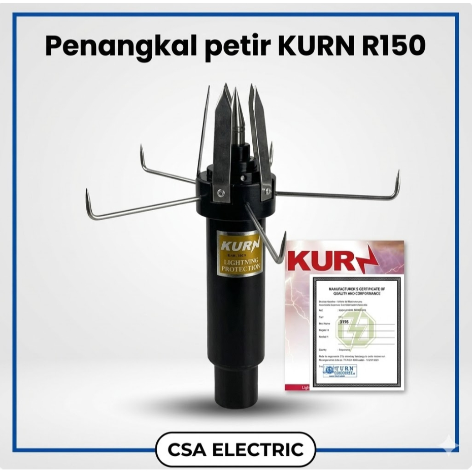 Jual Penangkal Petir KURN R150 (Radius 150 Meter) - Electrostatic Air ...
