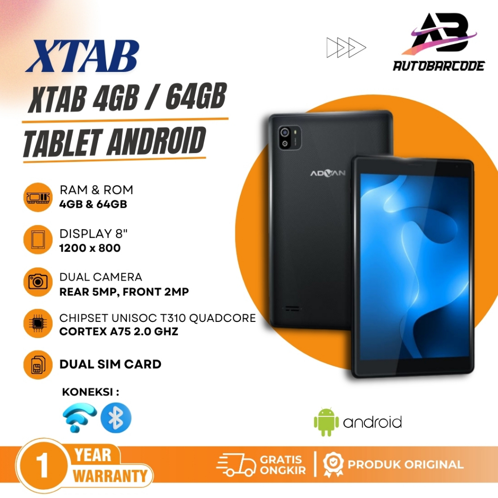 Jual Tablet 8 Inch Advan XTAB 4GB / 64GB GB Unisoc T310 Android 13 ...