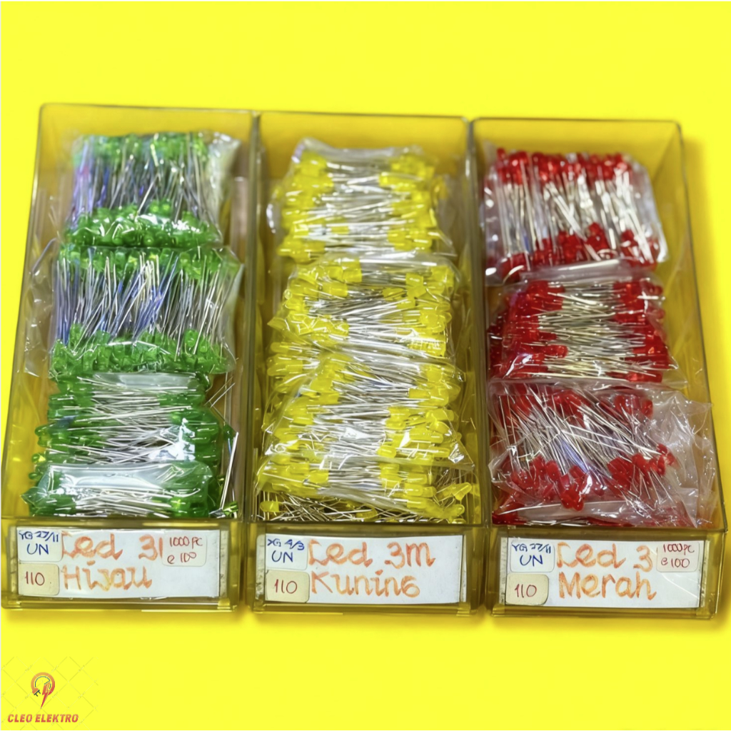 Jual LAMPU LED 3MM 3 MM MERAH / KUNING / HIJAU | Shopee Indonesia