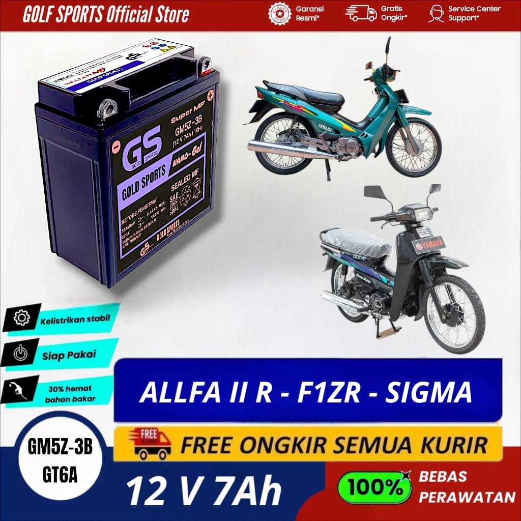 GOLF SPORTS Aki Motor Full Kering Motor ALFA II R Sigma Grypton F1ZR GM5Z-3B 12 V 7AH GS