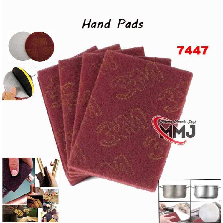 Jual Amplas Stainless Hand Pads 7447 Spon merah Scouring Pad | Shopee ...
