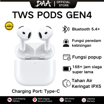 DAA TWS GEN4 Bluetooth 5.4 Earphone Headset ANC Noise Reduction Earphone Olahraga Game IPX6