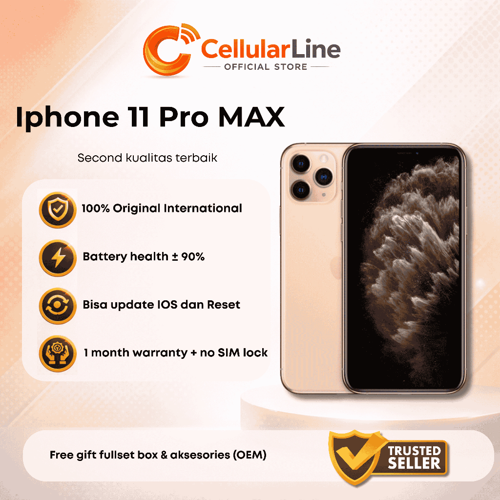 Jual IP 11 PRO MAX 64GB/128GB/256GB SECOND FULLSET MULUS ORIGINAL 100% ...