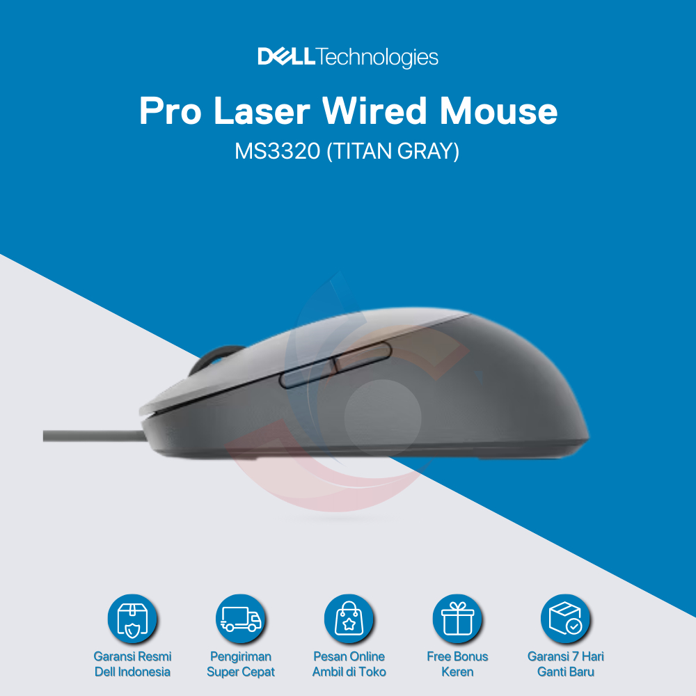 Jual Dell Pro Laser Wired Mouse - MS3320 (Titan Gray) | Shopee Indonesia