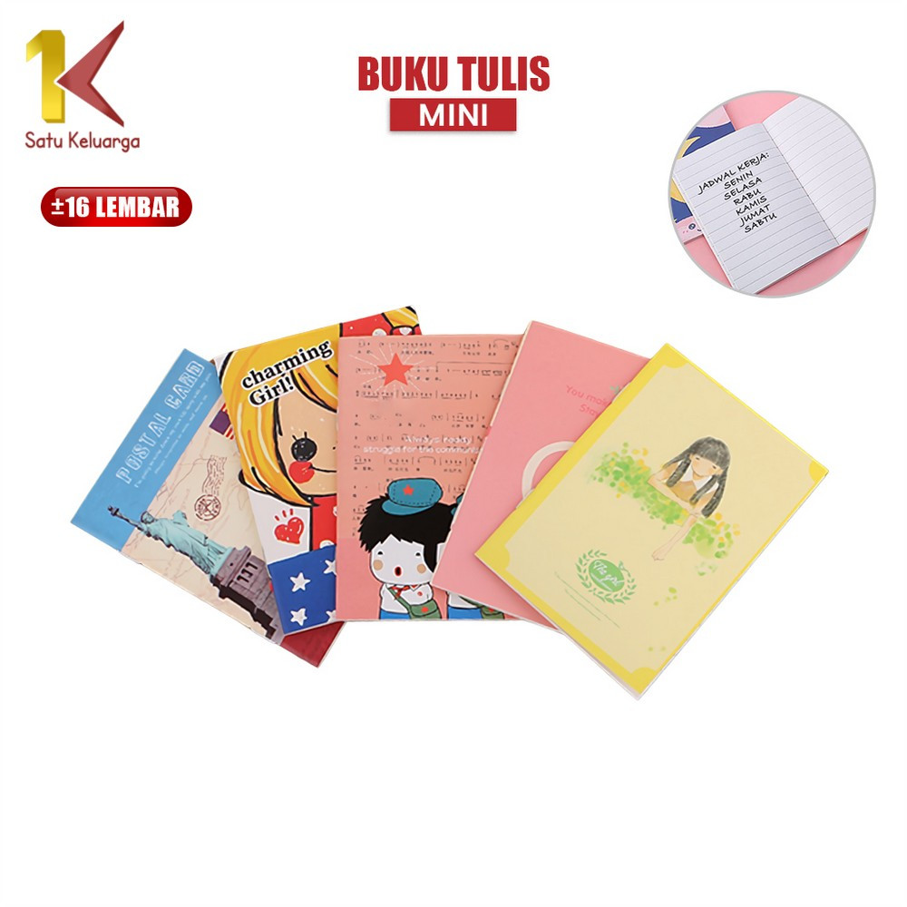 Jual Satu Keluarga Buku Tulis Mini Notebook A25 Buku Catatan Cartoon ...