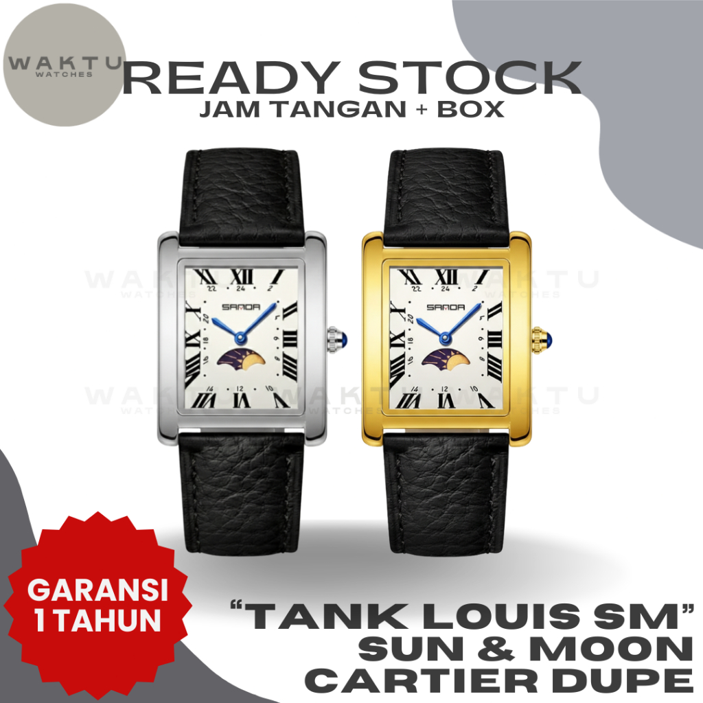 Jual Sanda Tank Louis Sun & Moon Watch - Jam Tangan Unisex Fashion ...