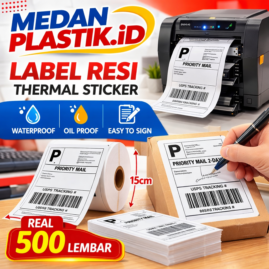 Jual LABEL STICKER THERMAL 100X150 UKURAN A6 / BARCODE 100X150 UKURAN ...