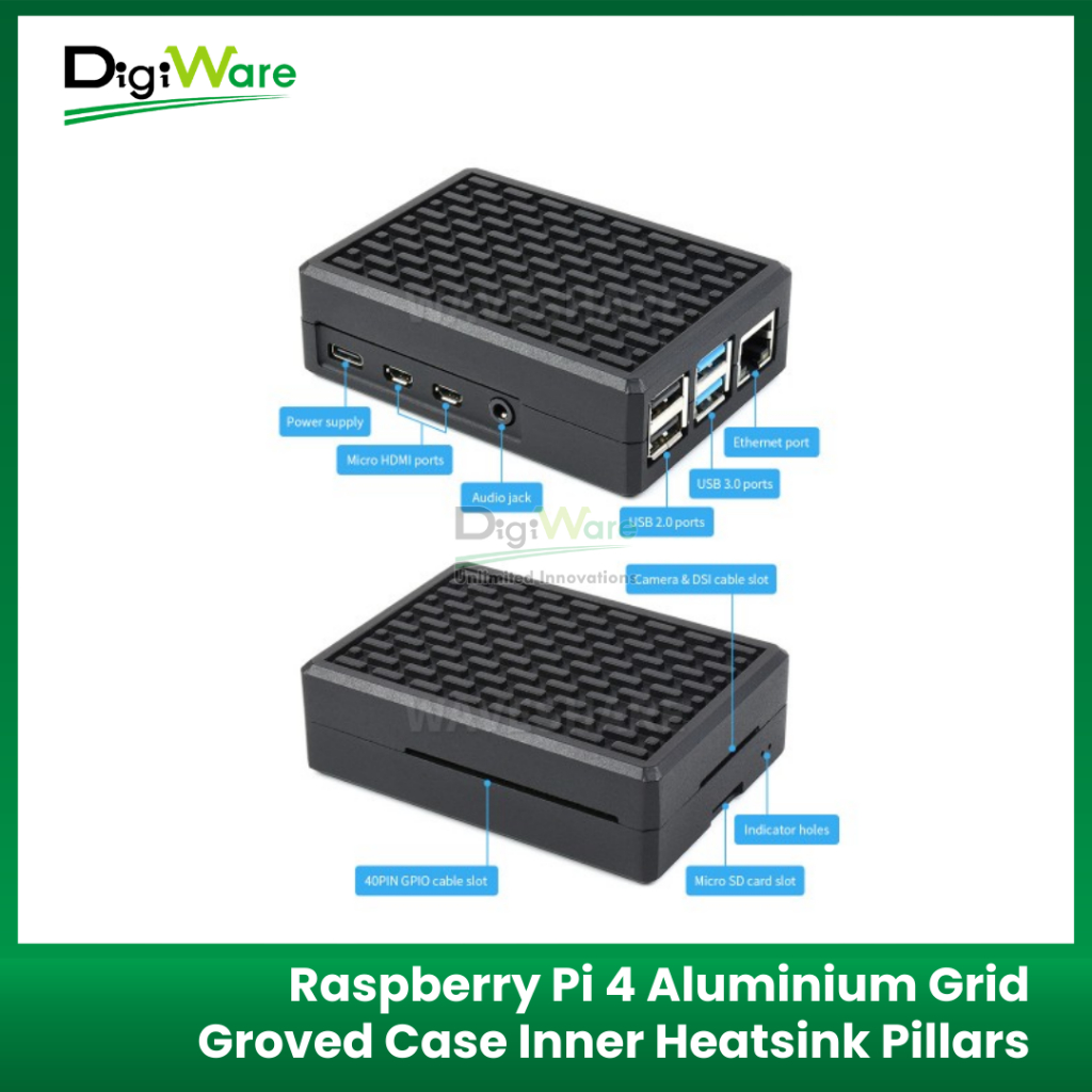 Jual Aluminum Grid Grooved Case for Raspberry Pi 4 Inner Heatsink ...