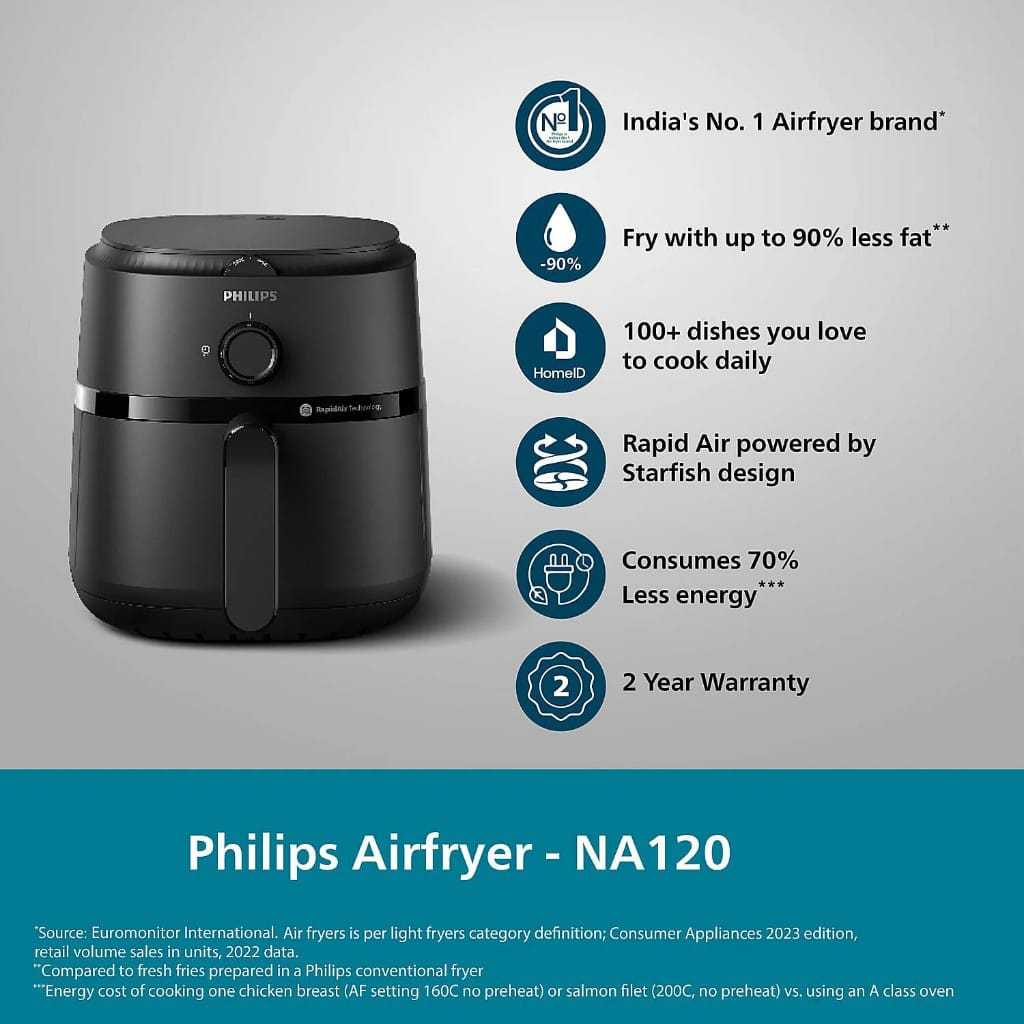 Jual PHILIPS Air Fryer Airfryer NA120/00 4,2L Low Watt Ready | Shopee ...
