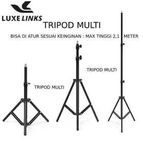 LUXE Tripod 2 1 Meter Light Stand Tripod Universal 2 Meter Multifungsi Tanpa Holder HP