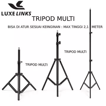 LUXE Tripod 2 1 Meter Light Stand Tripod Universal 2 Meter Multifungsi Tanpa Holder HP