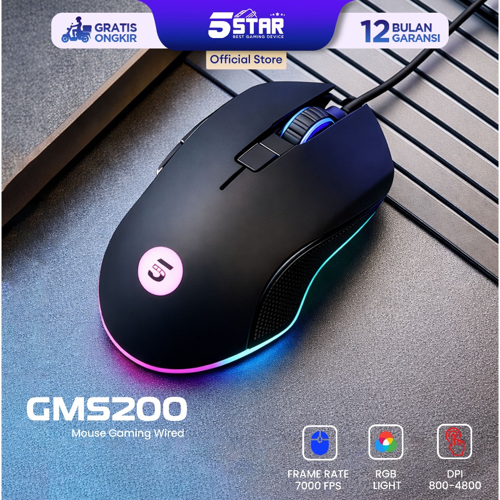 Jual STAR Mouse Gaming Wired/Kabel LED RGB Lights GMS200 | Shopee Indonesia