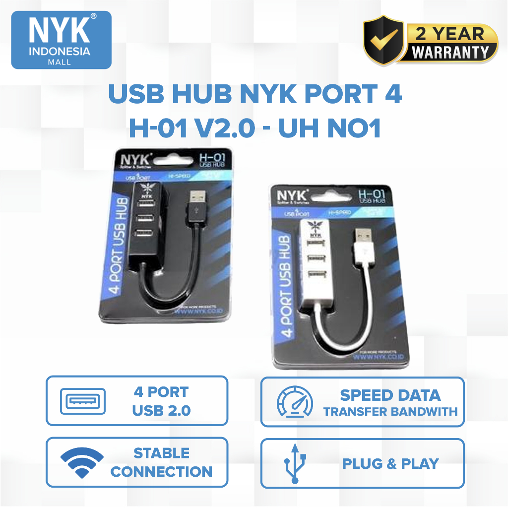 NYK USB HUB H-01 Port 4 v2.0 COD HUB bergaransi Docking Station Data transfer Mobile phone macbook android iphone ipad tab MHL (4)