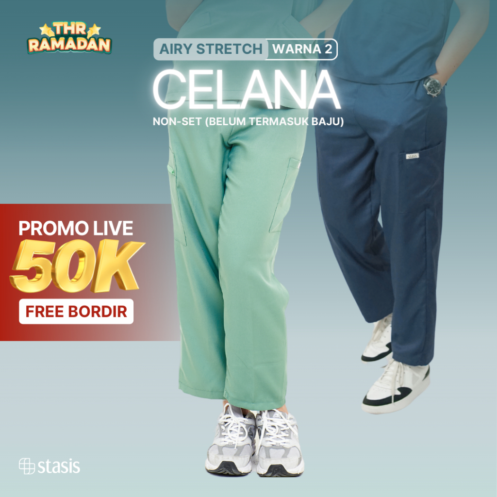 Jual [AIRY STRETCH] Warna 2 Celana Scrub OK - Stasis Medical Dokter ...