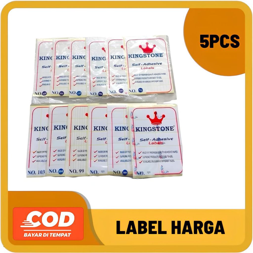 Jual Label Harga KINGSTONE NO. 99/109/104/121/107/123/112/103/108 ...