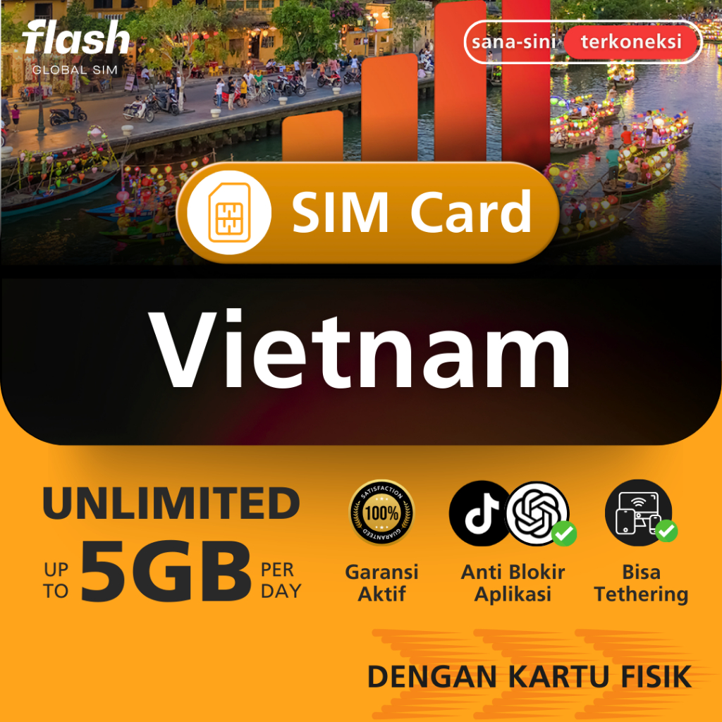 Jual Flash SIM Card Vietnam Unlimited Data (Simcard Vietnam, Simcard ...