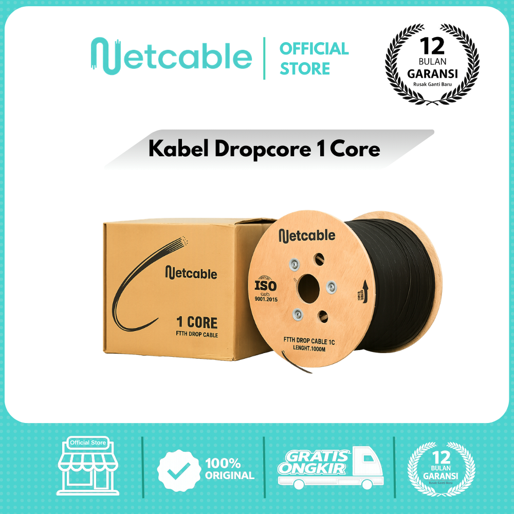 Jual NETCABLE Dropcore 1 Core 3 Seling 1.2mm 1KM | Kabel Fiber Optik ...