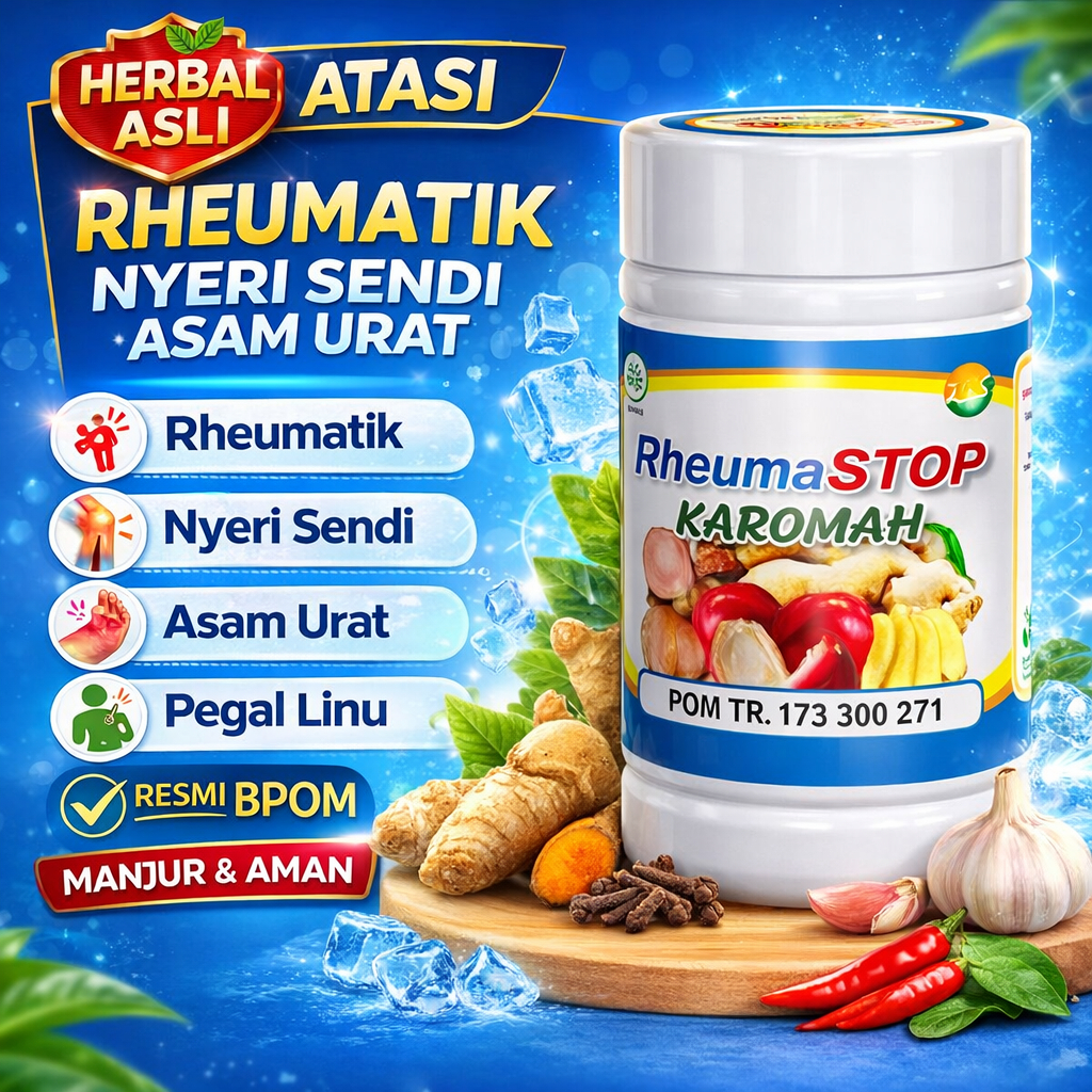 Obat Rematik Asam Urat Nyeri Sendi Pengapuran Tulang Saraf Kejepit Herbal Rheumastop
