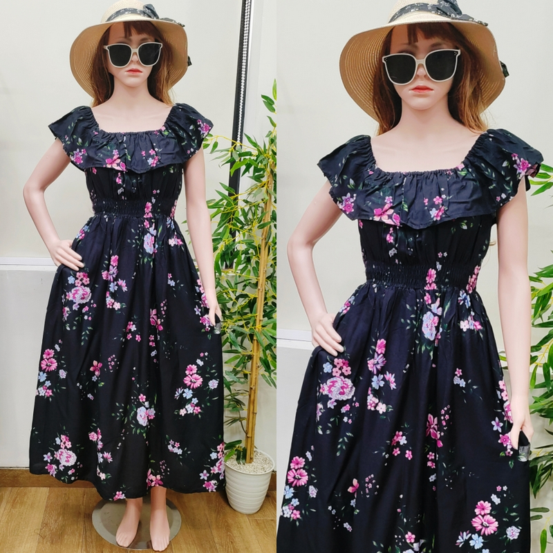 Dress Olivia Sabrina Casual Santai Rayon Adem Nyaman Motif Bunga - foto 3