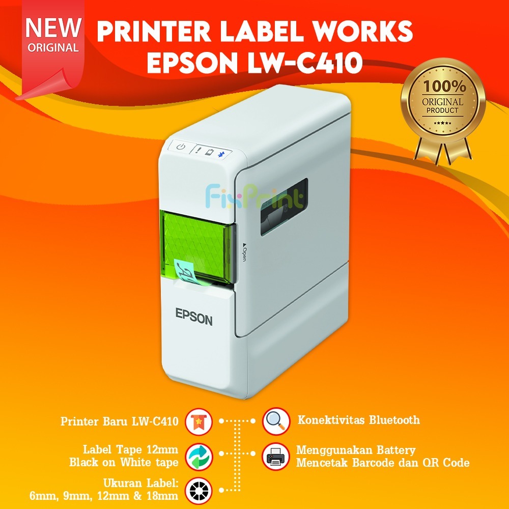 Jual Epson LabelWorks LW-C410 LWC410 LW C410 Portable Sticker Label ...