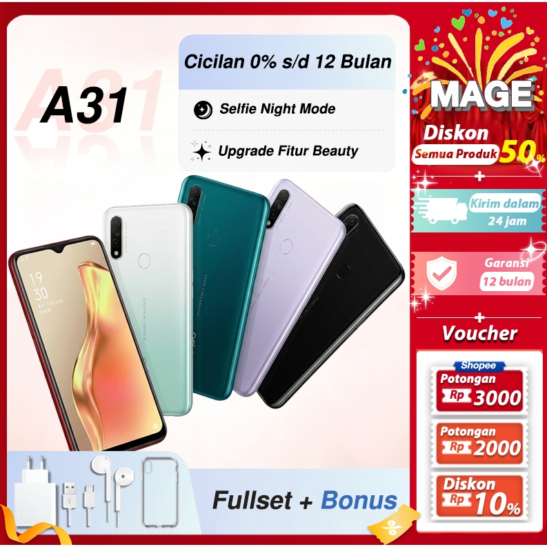 Smartphone HP A31 RAM 8/256GB 4G LTE Dual SIM Baterai 4230mAh Baru Fullset Garansi 1 Tahun