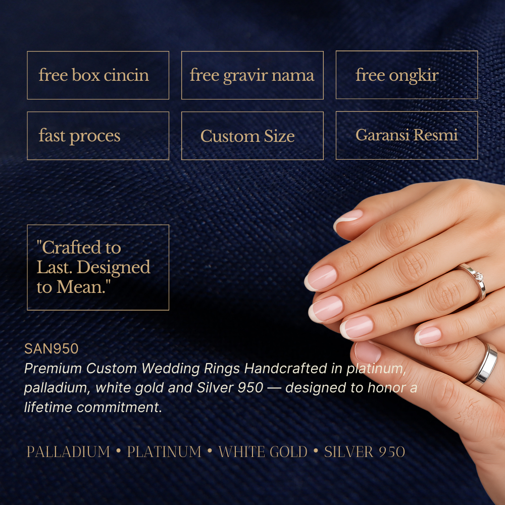 Jual SAN950 Cincin Nikah Couple Tunangan Kawin [C64] - Ring Palladium ...