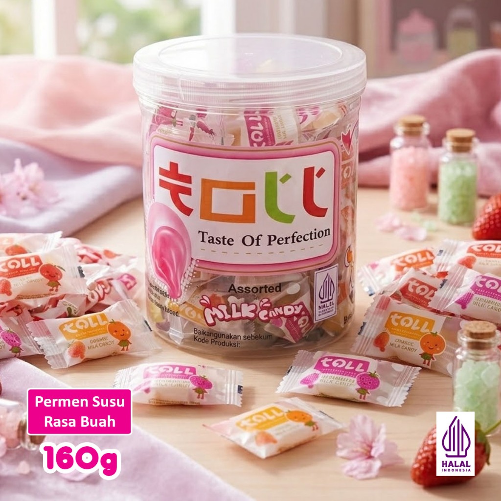 Jual Permen Susu Buah Toll Milk Candy Toples 160gr Halal Assorted ...