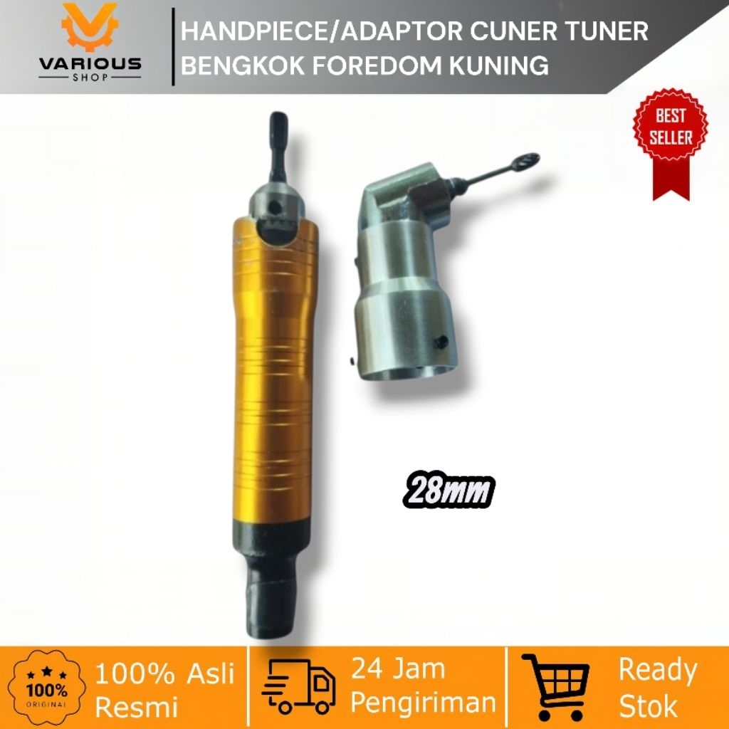 Jual Handpiece/Adaptor Cuner Tuner bengkok Foredom Kuning Id 28mm ...