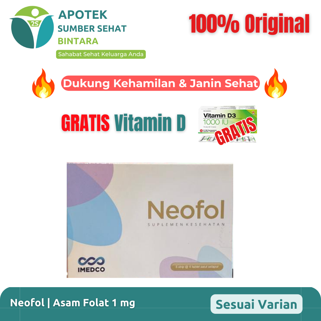 Jual [1 BOX] Neofol | Asam Folat 1 mg - Vitamin Kehamilan & Persiapan ...