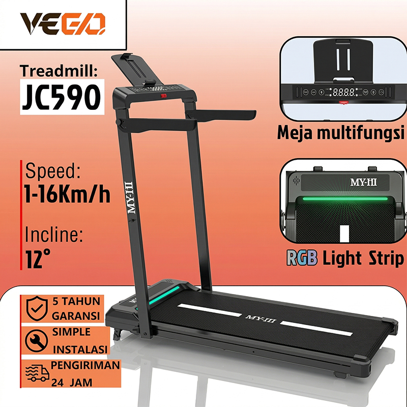 Jual VEEGO Treadmill Portable Incline JC590 Elektrik Lipat Walking Pad ...