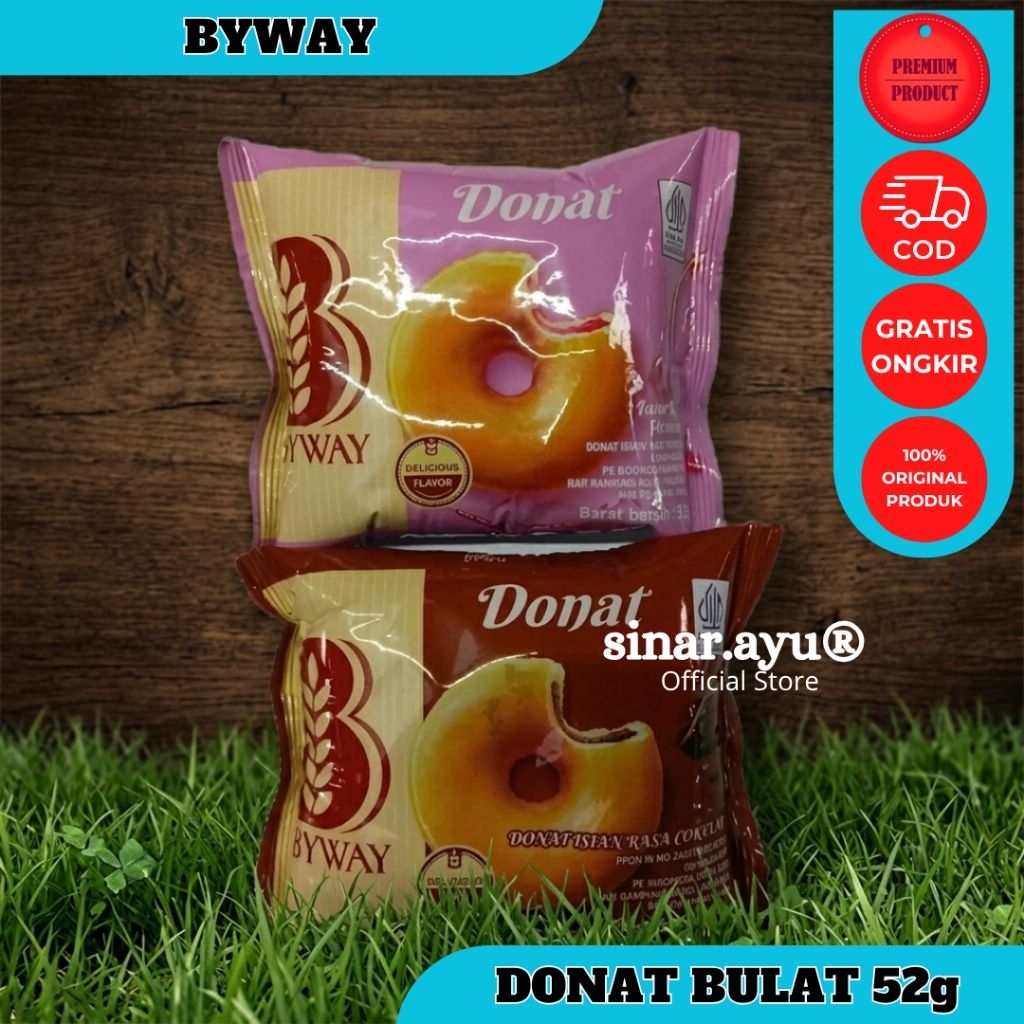 Jual ROTI DONAT STROBERI BULAT 52G BYWAY 60 PCS | Shopee Indonesia