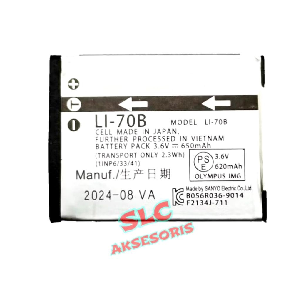 600mAh Olympus Li-70B Battery for X-940 VG-110 FE-4020