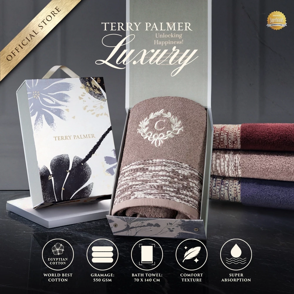 Terry Palmer Luxury - Kilian (Handuk Single Set) / Handuk Seserahan / Kado Pernikahan / Souvenir / Hadiah / Gift / Hampers - foto 1