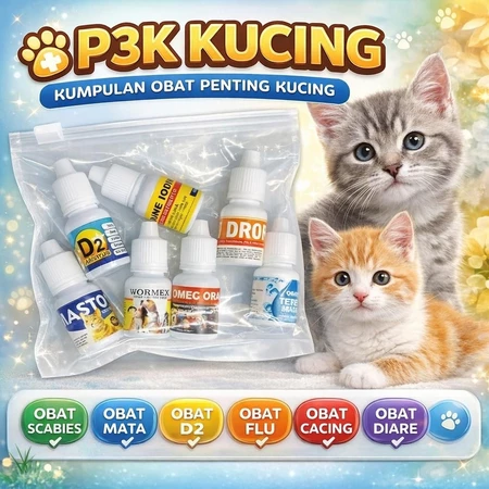 P3K KUCING - ISI 7 OBAT LENGKAP