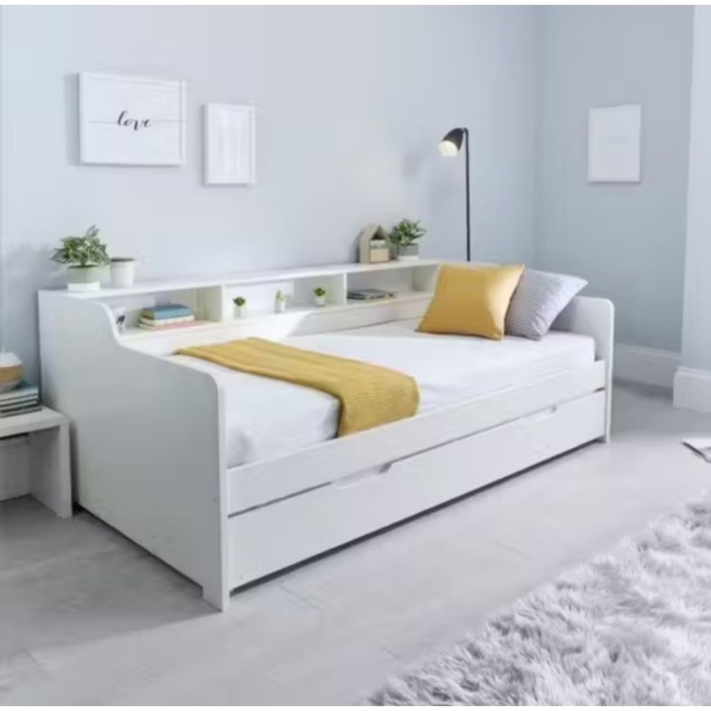 Jual Dipan modren Sorong rak buku laci kayu putih minimalis IKEA ala ...