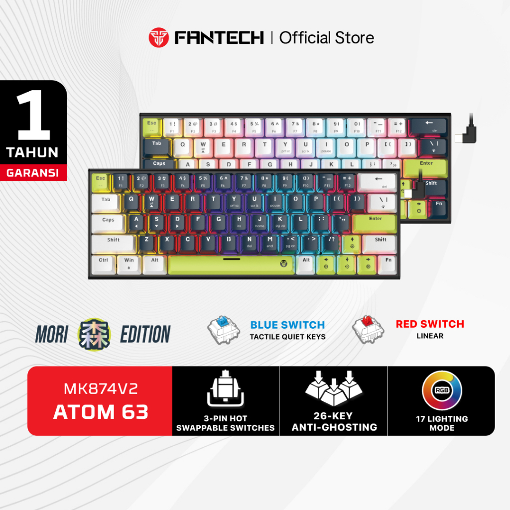 Jual Fantech ATOM MORI SERIES Keyboard Mechanical Gaming ATOM104 Layout ...