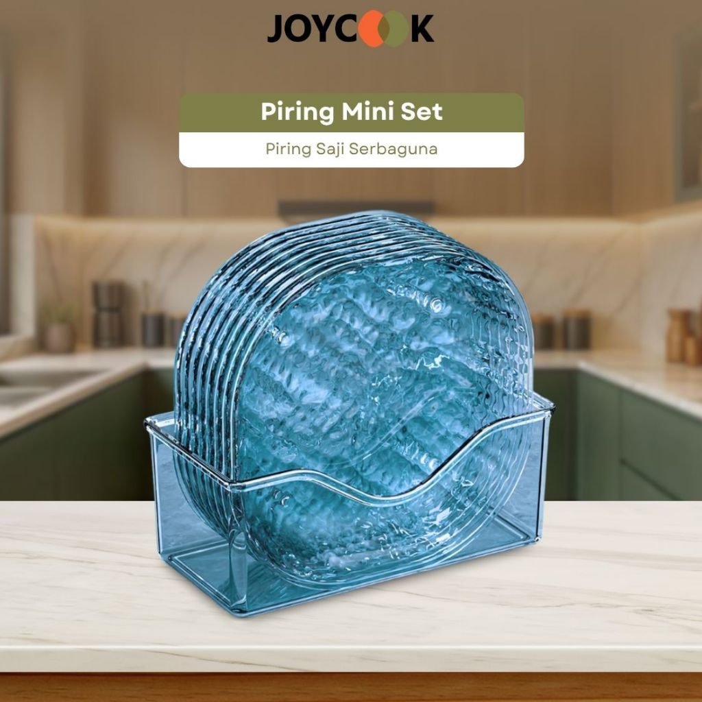 Jual JOYCOOK Piring Saji Biru Mini Kotak Diamond Cantik Transparan ...