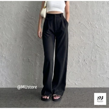 ORO PANTS Highwaist Pants Losepants Trousers Celana Panjang Wanita Kulot Anti Kusut