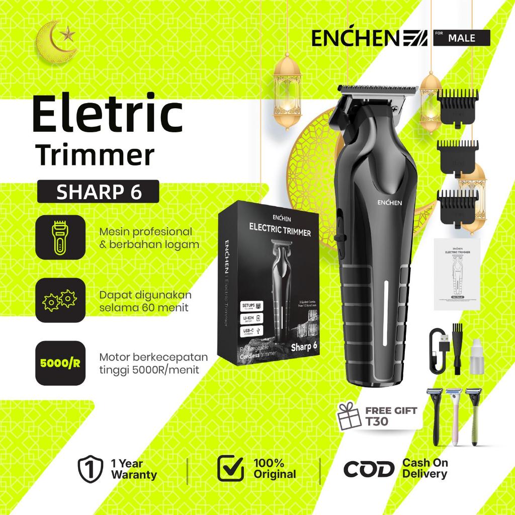 Jual ENCHEN Sharp 6 Professional Hair Clippers Electric Trimmer Shaver ...