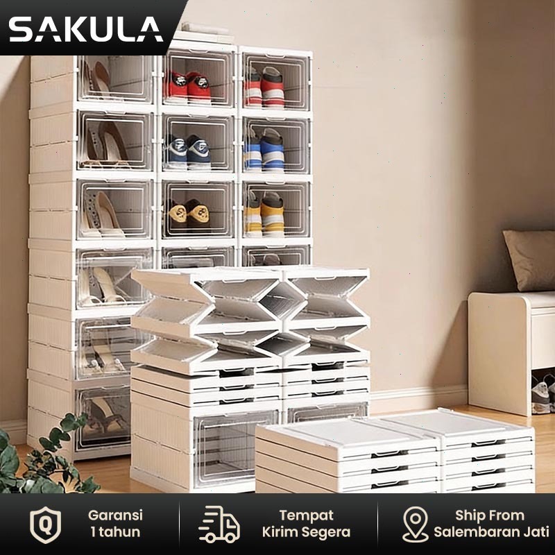 Jual Sakula Lemari rak sepatu kotak tertutup multi-layer rak sepatu ...