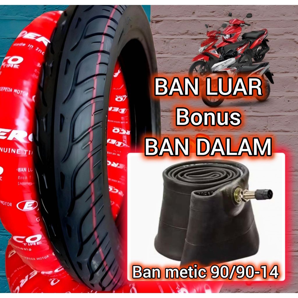 Jual BAN LUAR MOTOR METIC BONUS BAN DALAM, 90/90-14 ( second COPOTAN ...